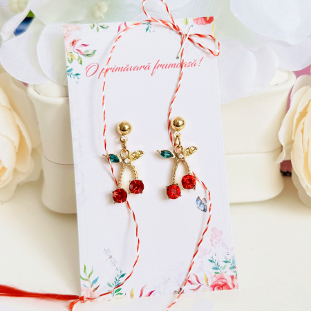BIJUTERII - Martisor Cercei Cirese, Cercei Dama, Bijuterii Femei, Martisoare Martie