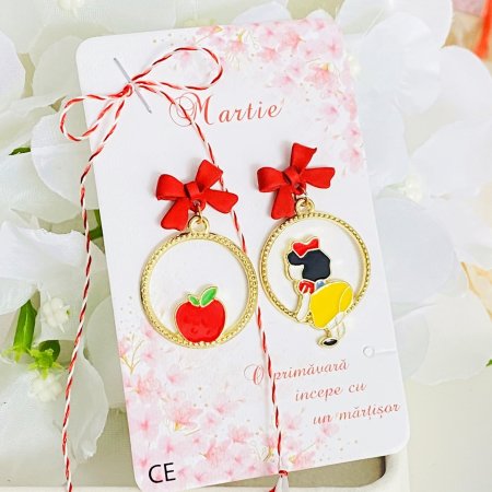 Martisor Cercei Alba ca Zapada, Cercei Dama, Bijuterii Femei, Martisoare Martie [1]