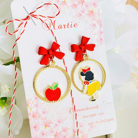 Martisor Cercei Alba ca Zapada, Cercei Dama, Bijuterii Femei, Martisoare Martie [2]