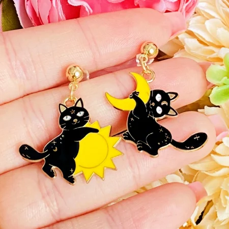 MARTISOR - Martisor Cercei Pisici Luna Soare, Cercei Dama, Bijuterii Femei, Martisoare Martie