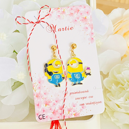 BIJUTERII - Martisor Cercei Minioni, Cercei Dama, Bijuterii Femei, Martisoare Martie