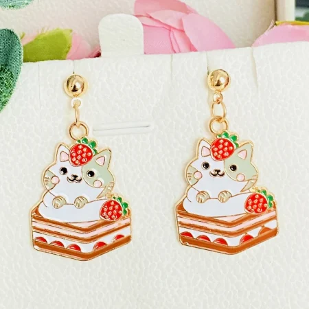 Martisor Cercei Pisici & Prajitura, Cercei Dama, Bijuterii Femei, Martisoare Martie [3]