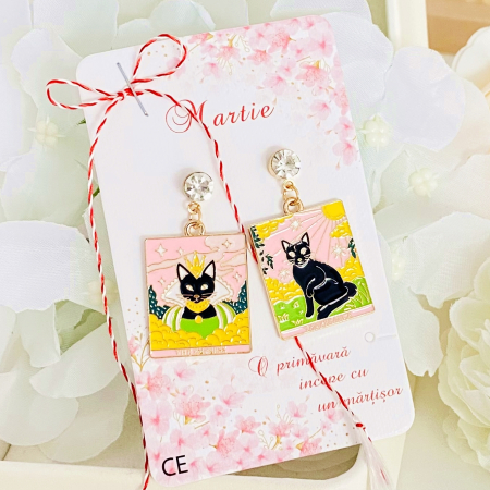 Martisor Cercei Pisici & Tarot, Cercei Dama, Bijuterii Femei, Martisoare Martie [1]