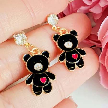 Martisor Cercei Ursuleti Negri, Cercei Dama, Bijuterii Femei, Martisoare Martie [2]