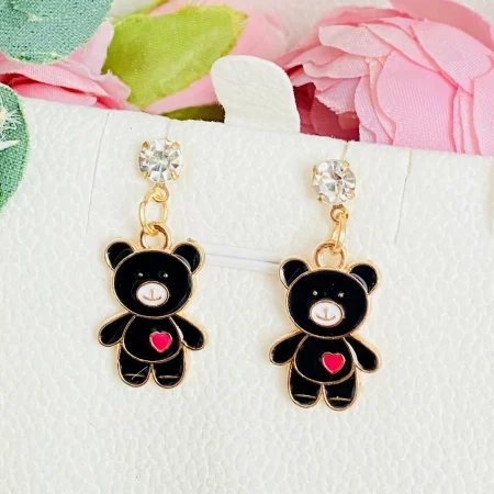 MARTISOR - Martisor Cercei Ursuleti Negri, Cercei Dama, Bijuterii Femei, Martisoare Martie