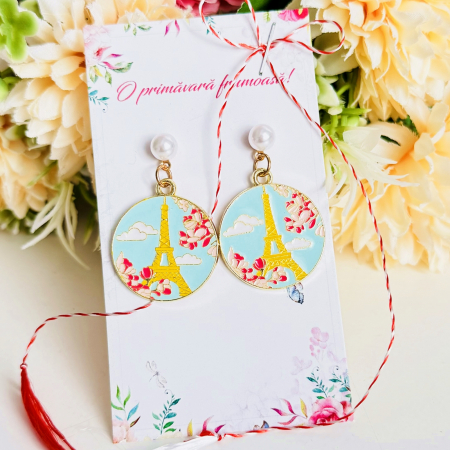 Martisor Cercei Paris Turn Eiffel, Cercei Dama, Bijuterii Femei, Martisoare Martie [2]