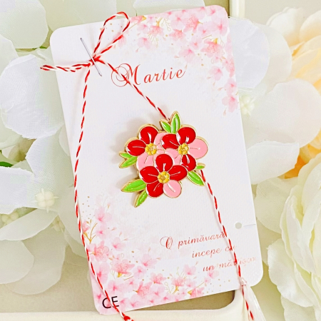 Martisor Brosa Flori Roz, Bijuterii Femei, Martisoare Martie [4]