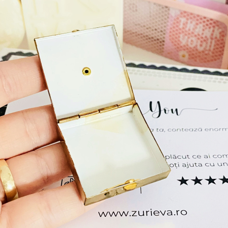 Mini Cutiuta Vintage - Cristale Albastre, Decoratiuni Vintage [5]