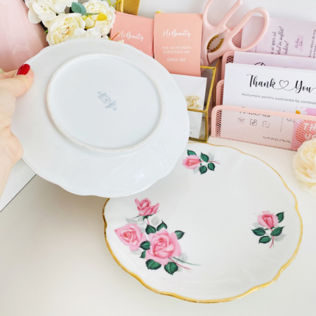 Set 2 farfurii Trandafiri Roz, Accesorii si Decoratiuni Vintage [3]