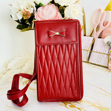 Portofel Rosu 2 in 1 tip Geanta Piele Ecologica, Portofele Dama [2]