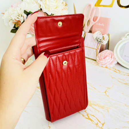 Portofel Rosu 2 in 1 tip Geanta Piele Ecologica, Portofele Dama [3]