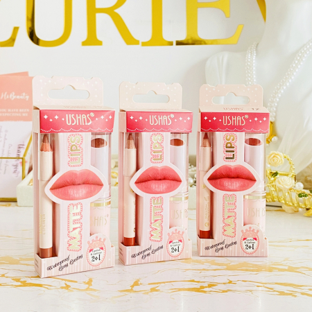 MAKE-UP - Kit de Buze Ushas - Ruj si Creion de Buze