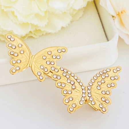 Agrafa Fluturi Aurii & Cristale, Accesorii Par, Clama Flori [4]