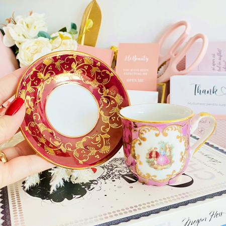 Set Ceasca si Farfurie Fragonard Limoges, Portelan Vintage [1]