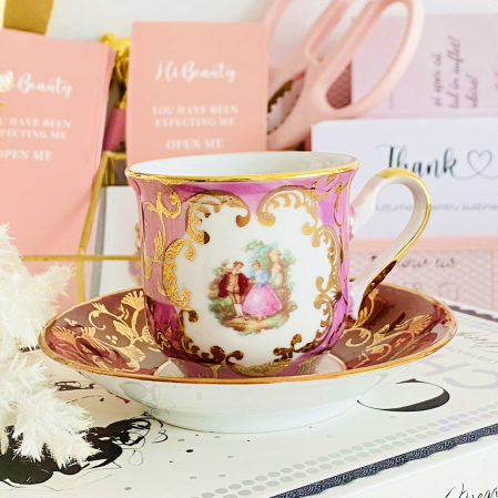 Set Ceasca si Farfurie Fragonard Limoges, Portelan Vintage [8]