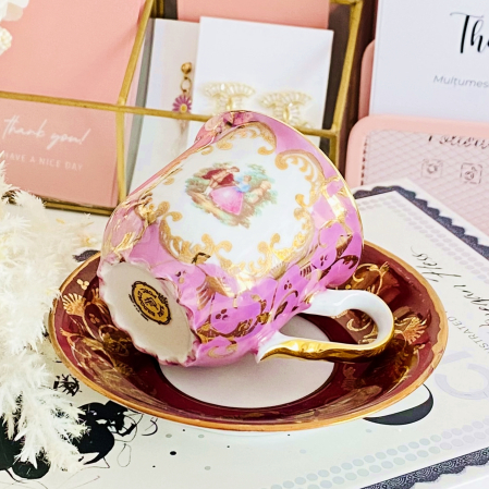 Set Ceasca si Farfurie Fragonard Limoges, Portelan Vintage [5]