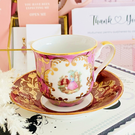 Set Ceasca si Farfurie Fragonard Limoges, Portelan Vintage [9]