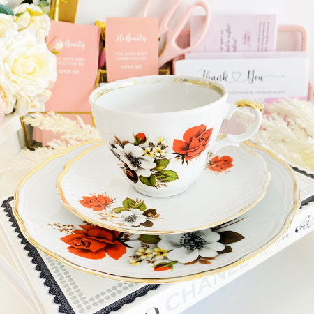 Set Mic Dejun Flori Bavaria, Portelan Vintage [5]