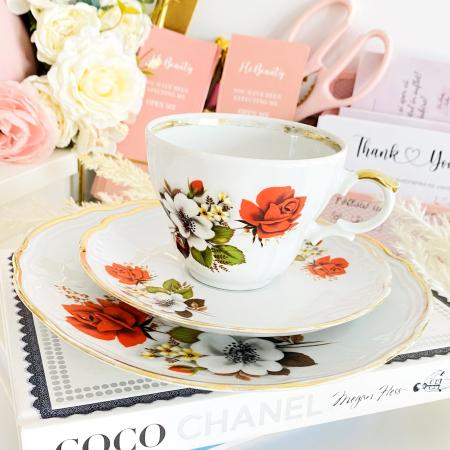 Set Mic Dejun Flori Bavaria, Portelan Vintage [8]