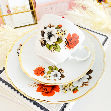 Set Mic Dejun Flori Bavaria, Portelan Vintage [3]