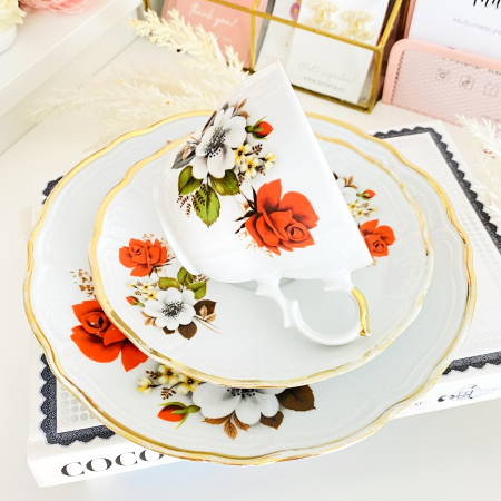 Set Mic Dejun Flori Bavaria, Portelan Vintage [2]