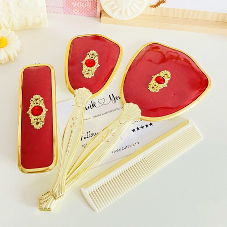 VINTAGE HOME - Set Vanity Vintage Rosu, Decoratiuni Vintage