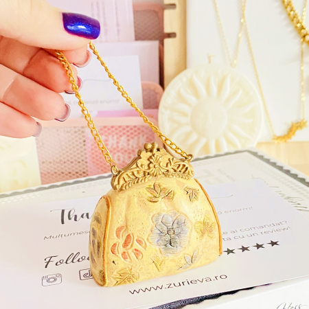 VINTAGE HOME - Decoratiune Poseta Vintage Crem, Decoratiuni Vintage