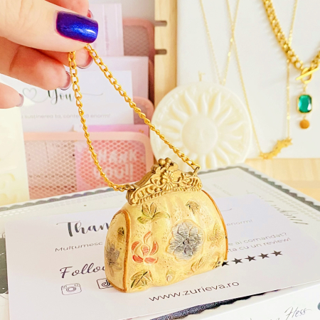 Decoratiune Poseta Vintage Crem, Decoratiuni Vintage [3]