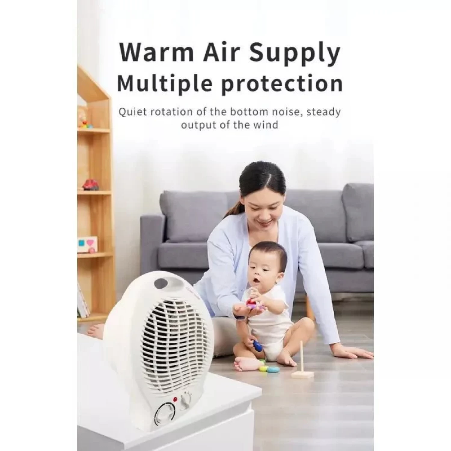 Aeroterma Electrica Prime Heim pentru aer cald si aer rece, 2000W, ABS [3]