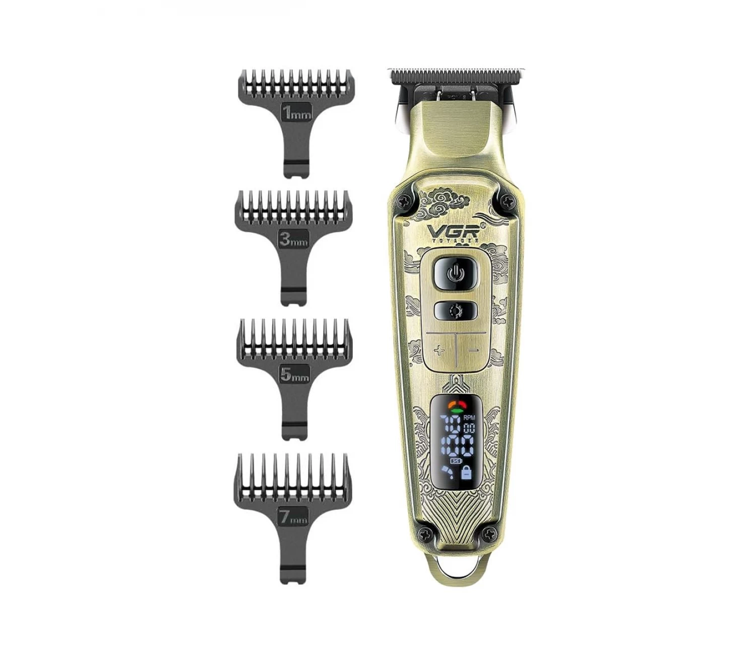 Aparat de tuns profesional, V-901, stil vintage, auriu, alimentare USB, 5W [7]