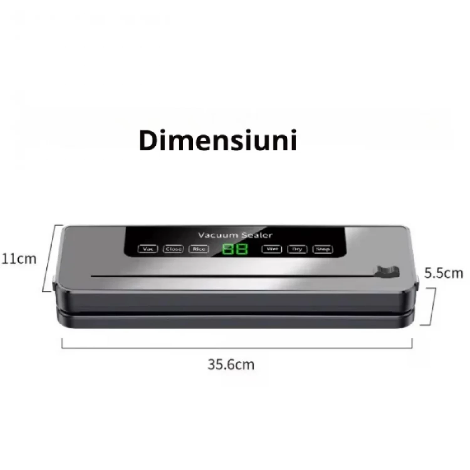 Aparat de Vidat și Sigilat Alimente 120W, Cutter Integrat, Sterilizare UV, Ecran Tactil, 6 Moduri de Funcționare, Sigilare până la 30 cm, Gri Elegant [3]