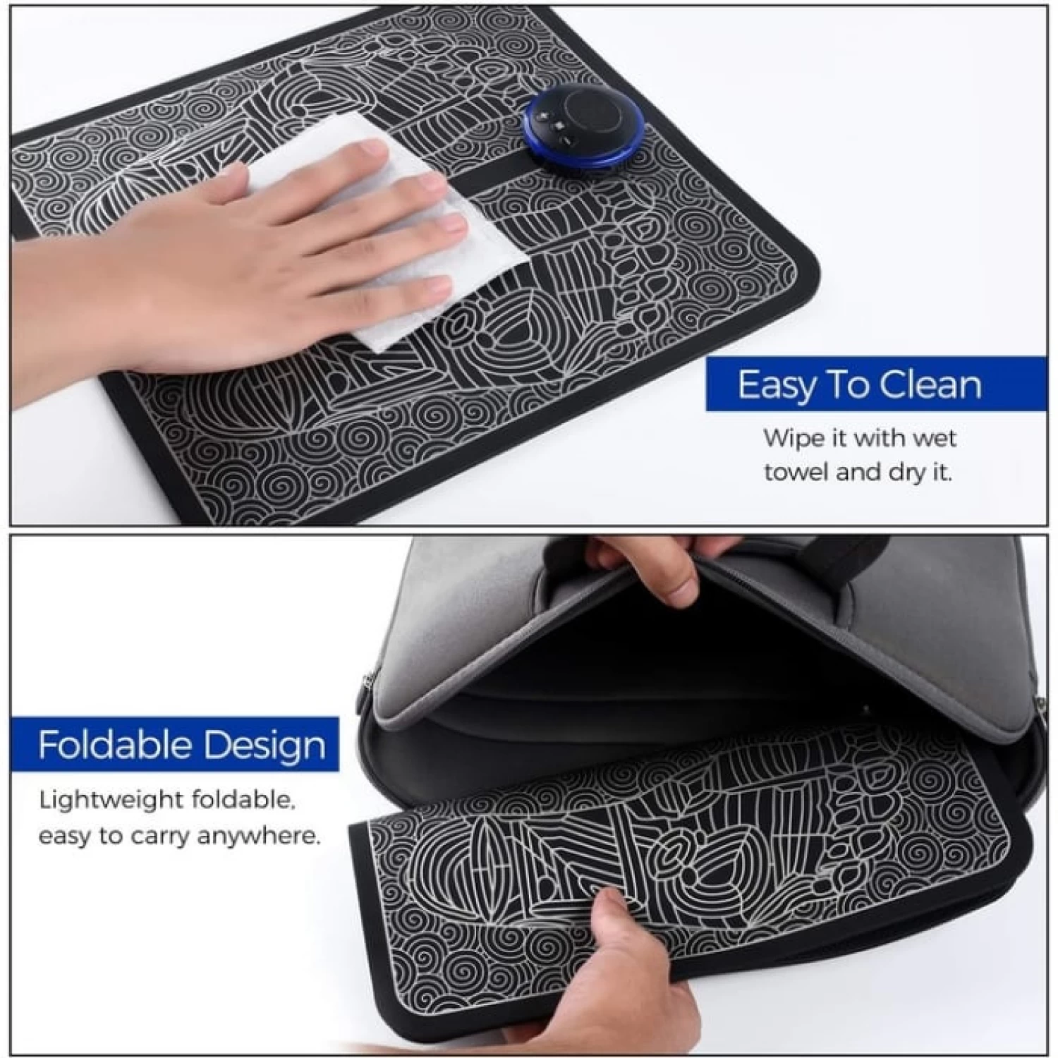 Aparat Masaj Picioare cu Tehnologie EMS - 6 Moduri, 9 Intensități, Relaxare și Circulație, Design Ergonomic Negru [4]
