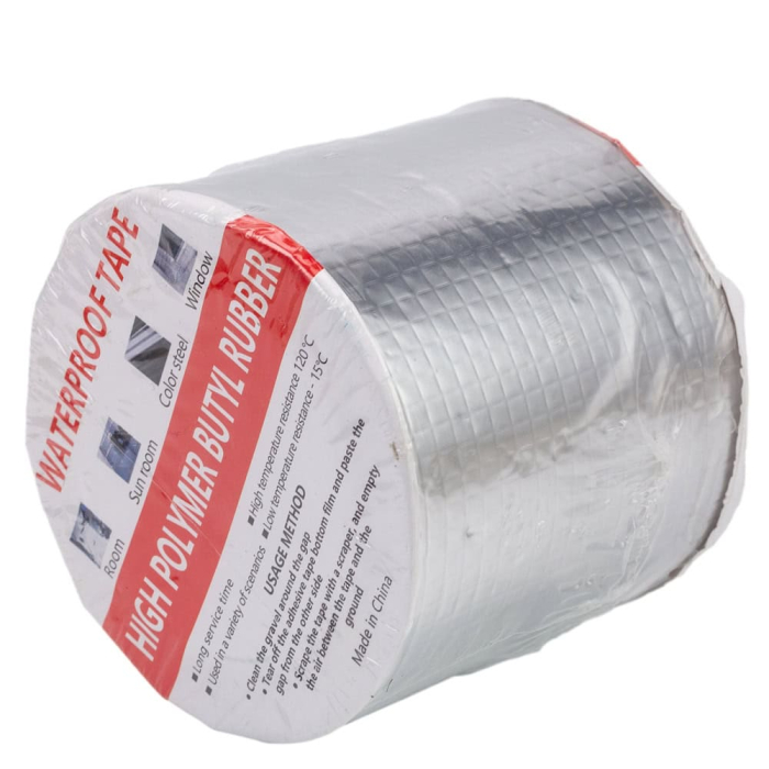 Bandă Adezivă din Aluminiu Rezistentă la Apă - 10 cm × 5 m, Aderență Puternică, Etanșare și Reparații, pentru Interior și Exterior [2]