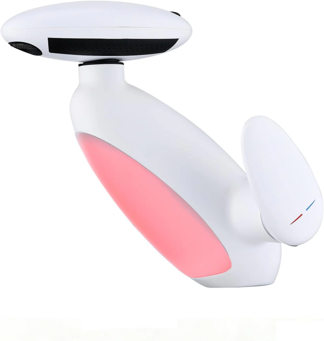 Baterie Chiuvetă Baie cu LED Inteligent, 4 Moduri de Jet, Cap Retractabil Extensibil 58 cm, Iluminare Automată în 6 Culori fără Baterii, Design Modern și Funcțional, Culoare Alb [2]