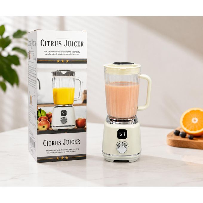 Blender Multifuncțional cu Vas din Sticlă, Smoothie Maker și Storcător pentru Citrice, Putere Ridicată de Mixare, Operare Simplă cu Buton, Recipient din Sticlă Rezistentă [2]