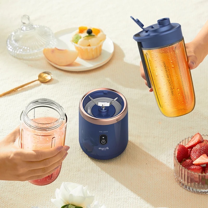 Blender Portabil USB pentru Sucuri și Smoothie-uri,400 Ml, 6 Lame din Inox, Set Mixer cu Cană Inclusă, Mini Storcător și Mixer Personal Compact pentru Utilizare Acasă sau în Călătorii [4]