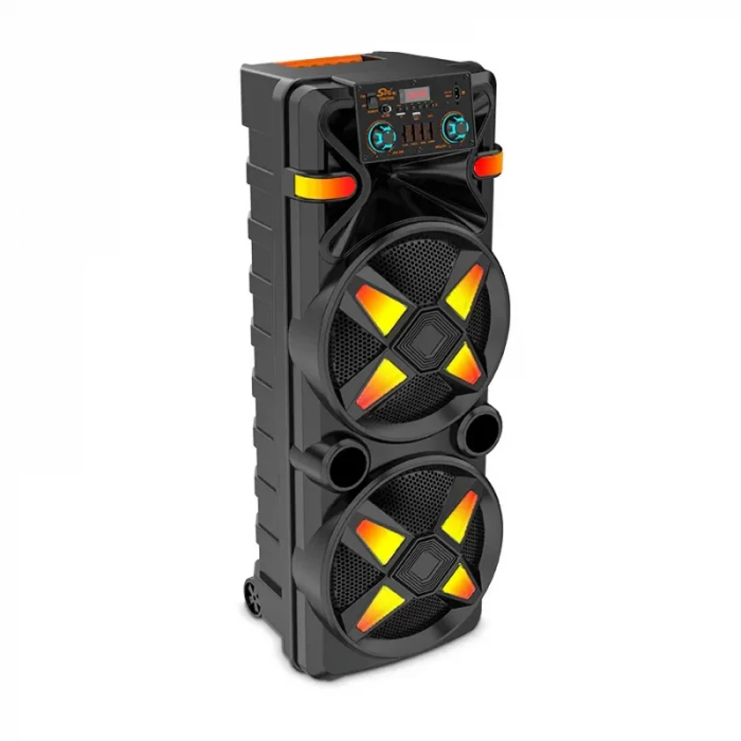 Boxă Bluetooth Wireless, 500W PMPO, 2 Subwoofer de 12 inch, Autonomie Mare 6000 mah,Microfon wireless, telecomanda, Conectivitate Bluetooth, USB, AUX, TF, FM - Ideală pentru Petreceri și Evenimente [4]