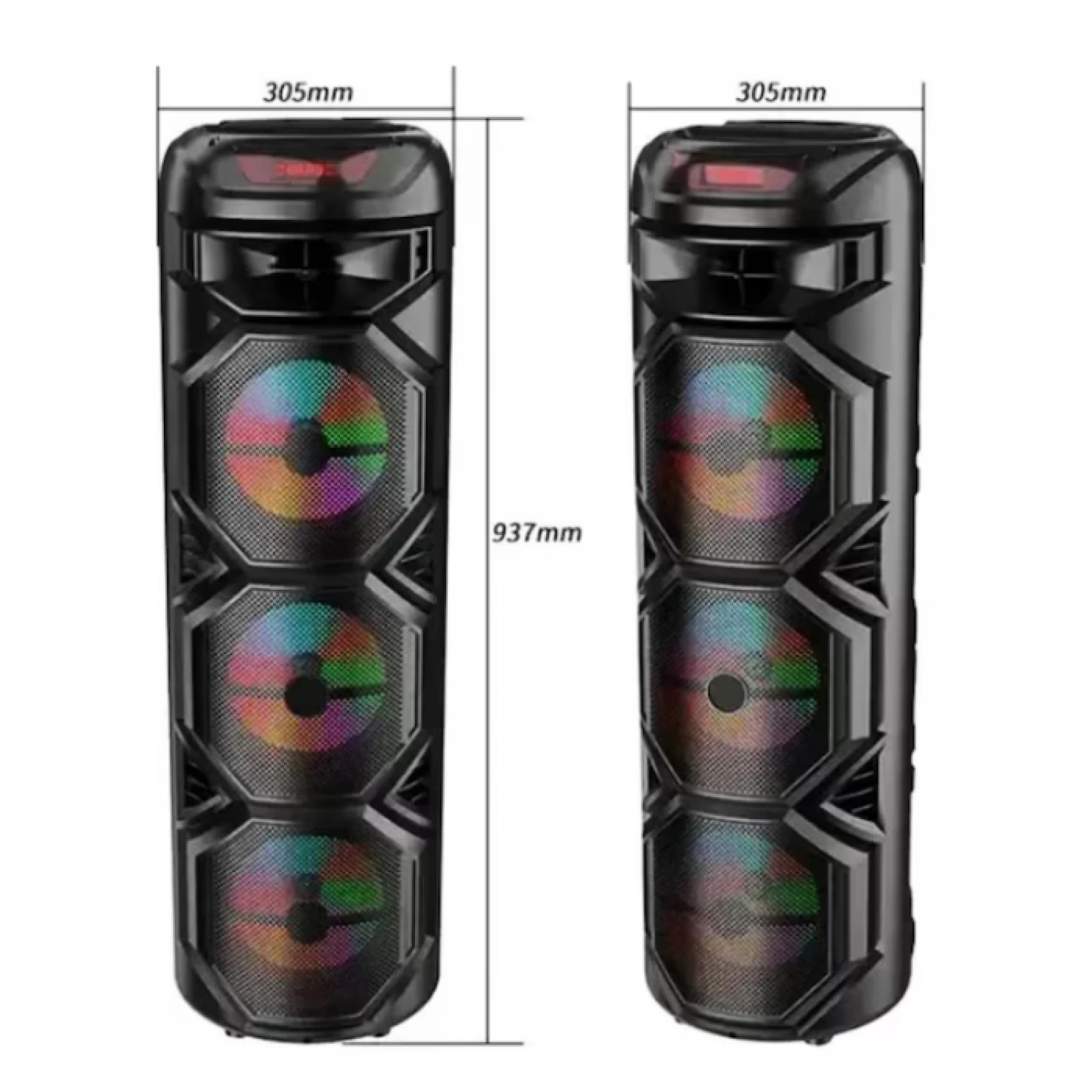 Boxă Portabilă- Sunet Puternic de 400W PMPO, Bluetooth 5.0, Lumini LED RGB Sincronizate, Microfon Wireless pentru Karaoke, Radio FM, USB, AUX, Card TF, Autonomie 4-6 Ore, Telecomandă Inclusă [2]