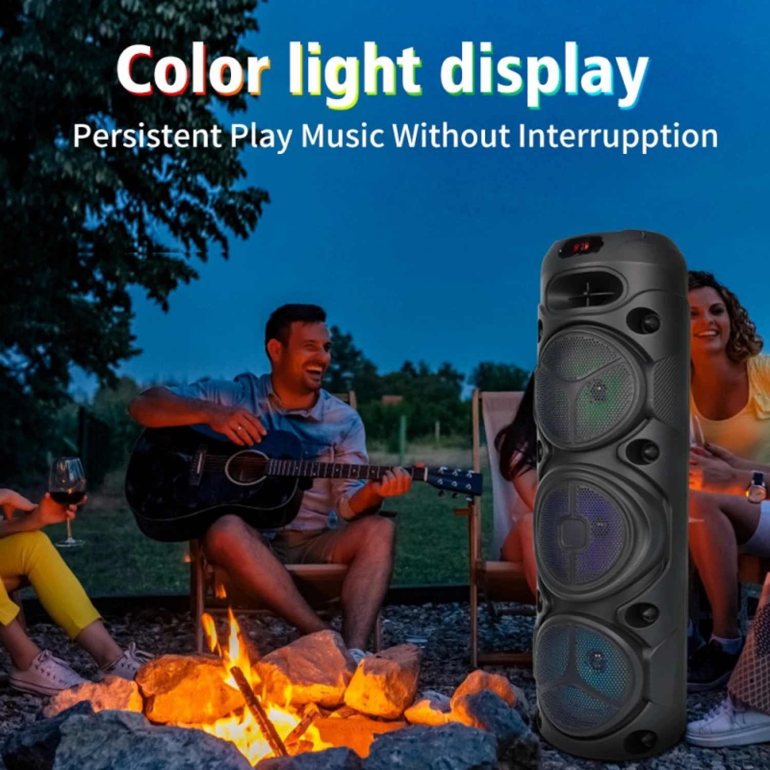 Boxă portabilă ZQS8308, 450W PMPO, 3 difuzoare 8 , Bluetooth, FM, AUX, USB, RGB, microfon wireless, telecomandă, acumulator 6000 mAh [4]