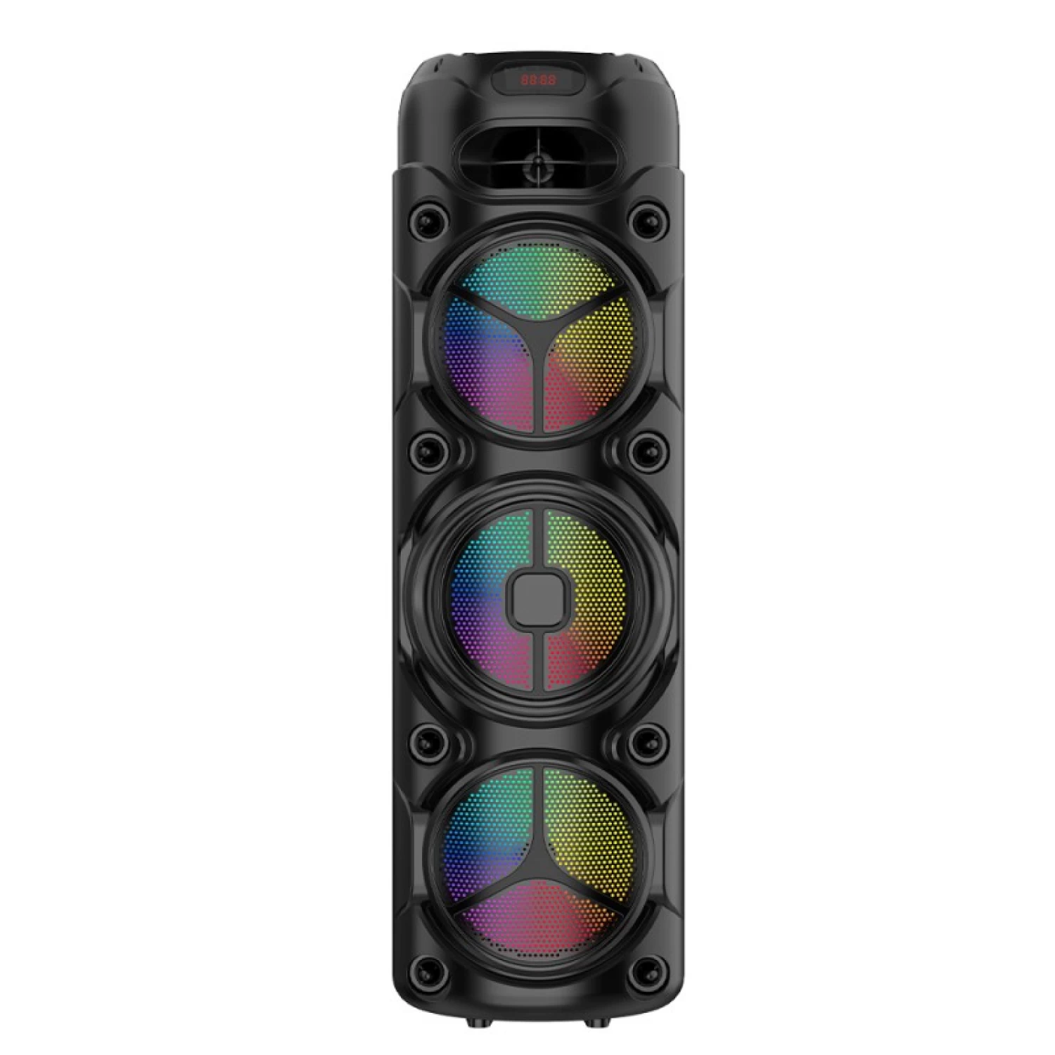 Boxă portabilă ZQS8308, 450W PMPO, 3 difuzoare 8 , Bluetooth, FM, AUX, USB, RGB, microfon wireless, telecomandă, acumulator 6000 mAh [7]