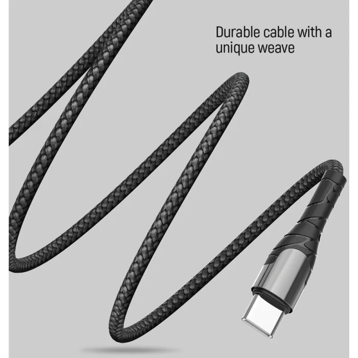 Cablu Dublu Tip-C XF-169, 66W, Încărcare Rapidă și Transfer de Date - Conectori USB-C la Ambele Capete, Material Durabil PVC/Naylon, Ideal pentru Smartphone-uri și Tablete [3]