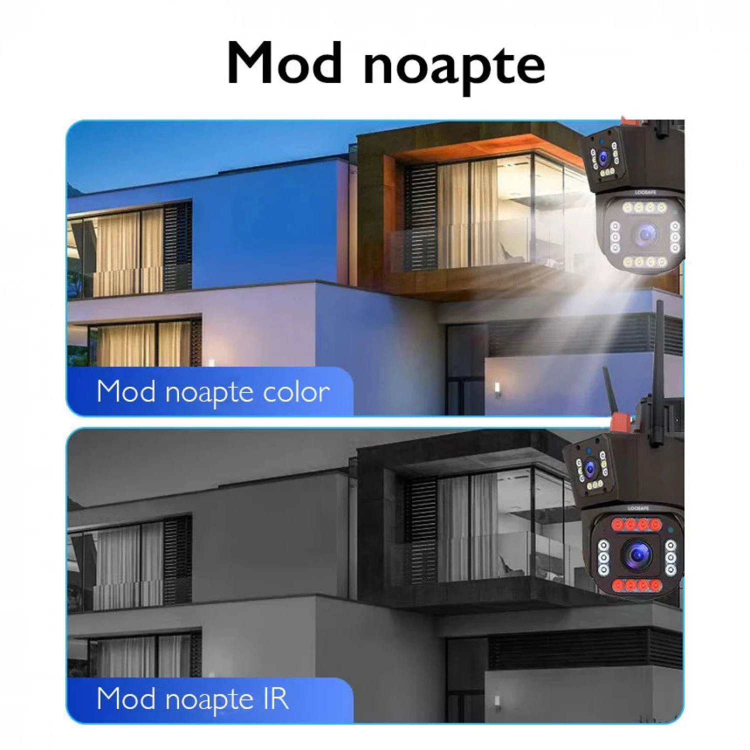 Camera supraveghere dubla, 4g, 2 lentile comunicare bidirectionala, cu aplicatie pentru Android, IOS si PC, gri/negru [8]