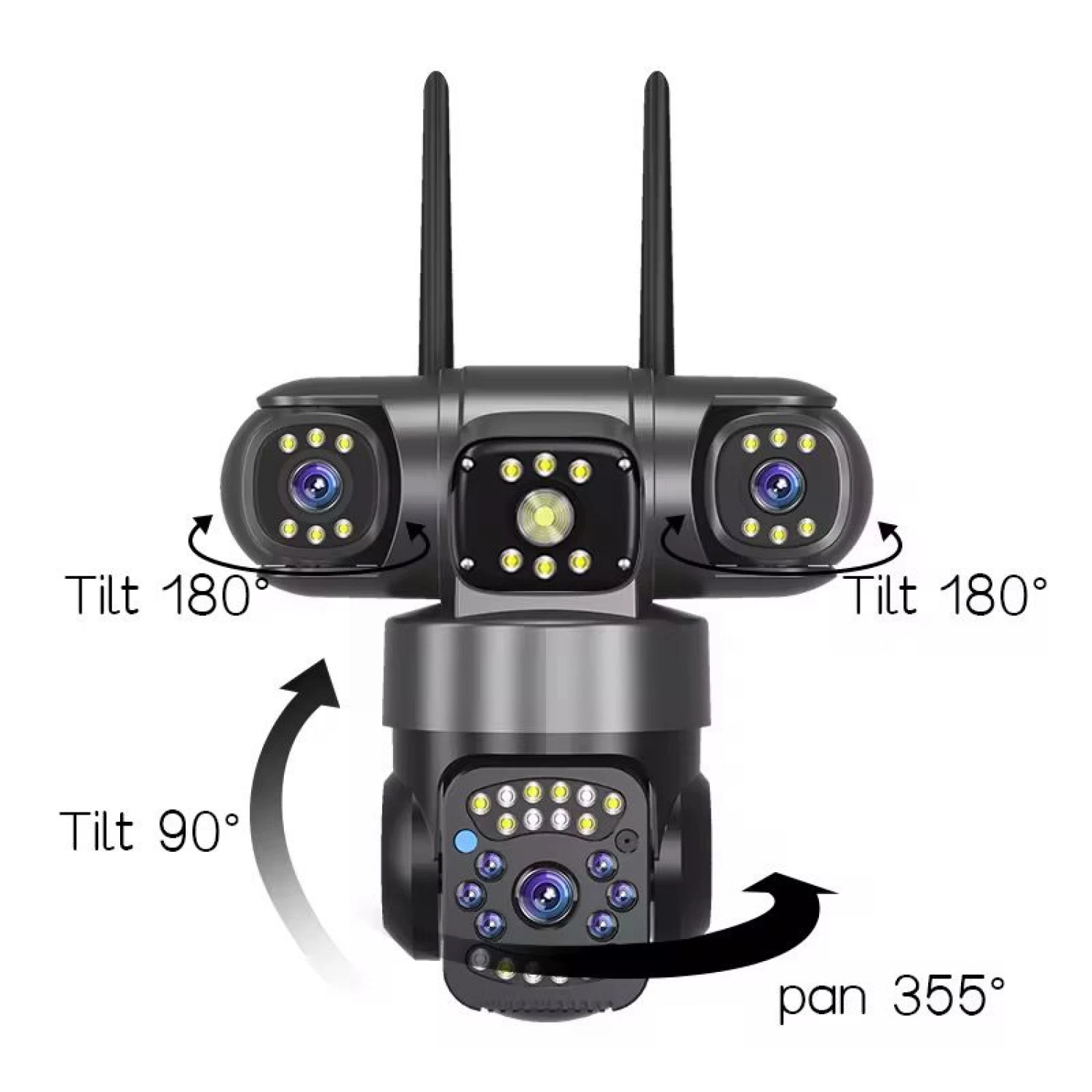 Cameră Supraveghere WiFi 3 Lentile, 360°, Vezi 3 Unghiuri din Telefon, Night Vision Color, Audio Bidirecțional [11]