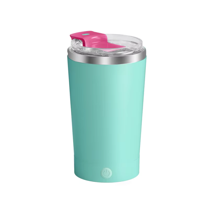 Cană electrică auto-agitare 400 ml, reîncărcabilă, amestecare rapidă automată, cu capac, din aluminiu [10]