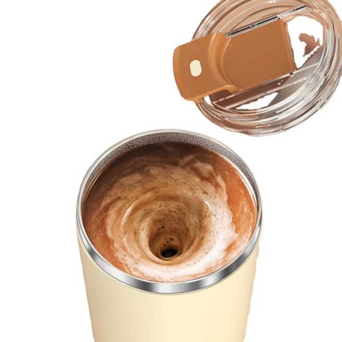 Cană electrică auto-agitare 400 ml, reîncărcabilă, amestecare rapidă automată, cu capac, din aluminiu [7]