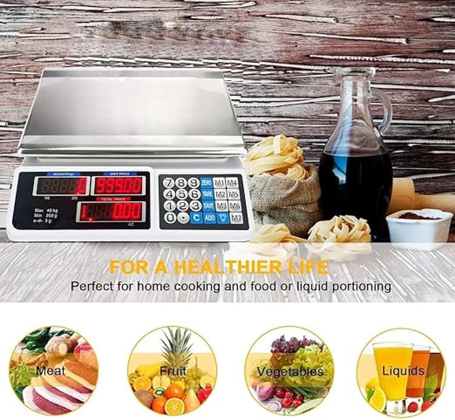 Cântar Electric Rectangular, cu Display Digital, Capacitate 40 kg, 33 cm x 32.5 cm x 12.5 cm [4]