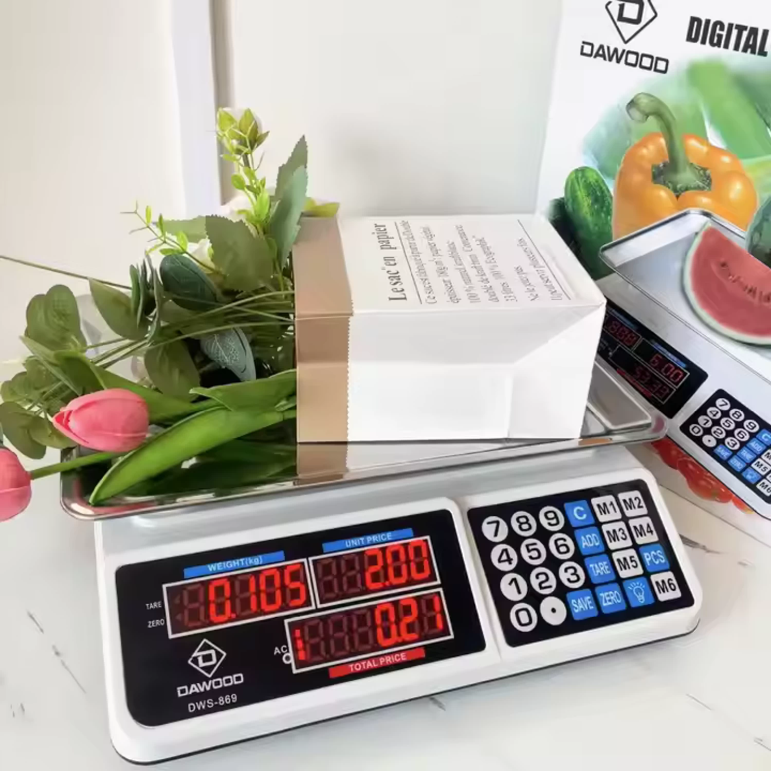 Cântar Electric Rectangular, cu Display Digital, Capacitate 40 kg, 33 cm x 32.5 cm x 12.5 cm [7]