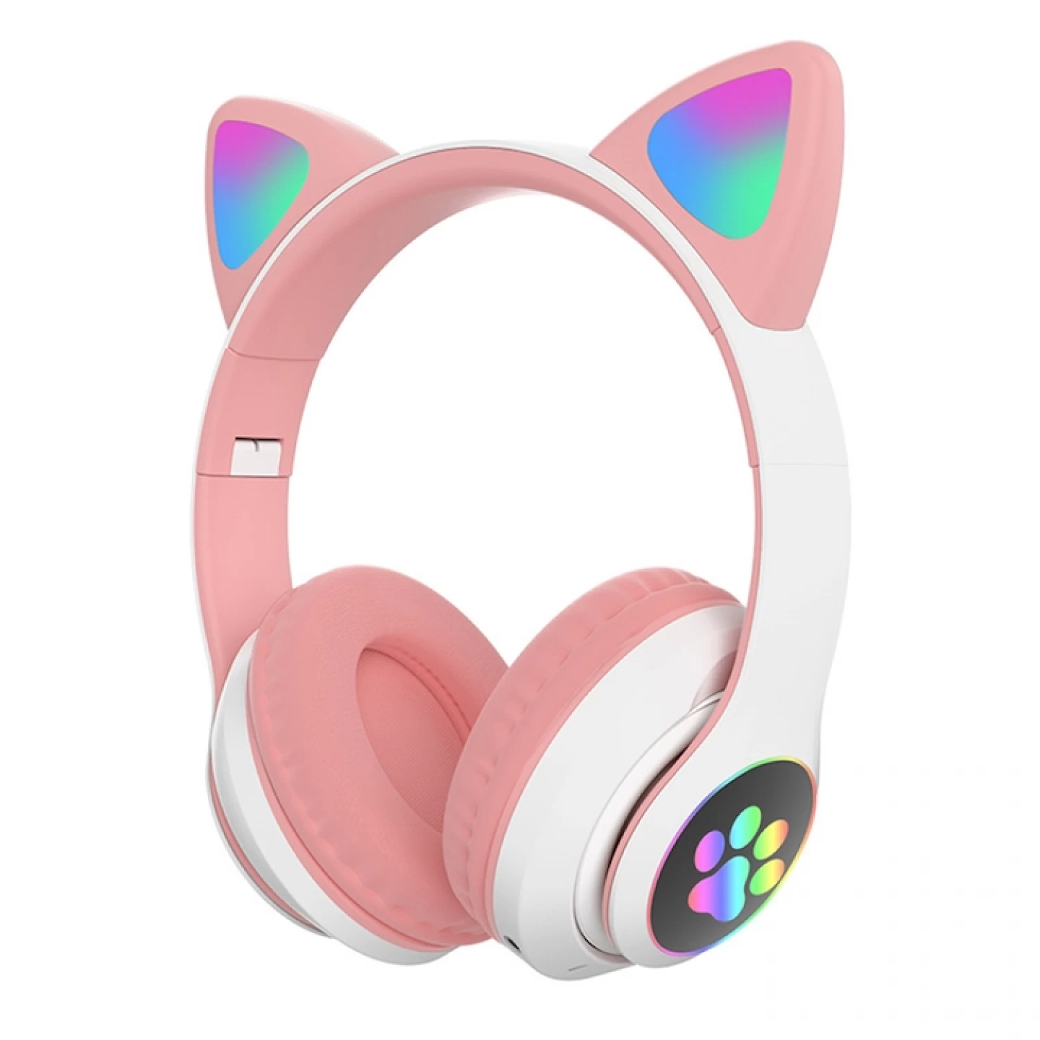 Căști wireless Smart Technology, Bluetooth 5.0, LED Cat Ears, microfon, slot SD/FM, autonomie 10h, pliabile [14]