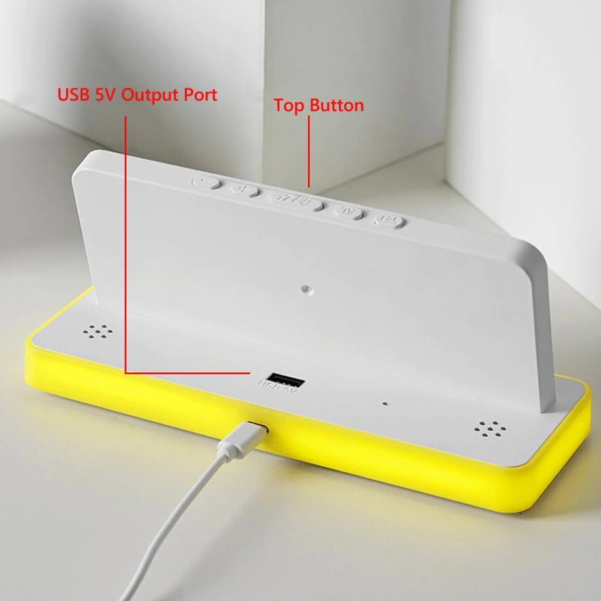 Ceas Digital cu Deșteptător LED, Ecran Tip Oglindă, Alarmă Dublă, Lumină Ambientală în 5 Culori, 3 Trepte de Luminozitate, Afișare Oră, Dată și Temperatură, Alimentare prin USB [5]