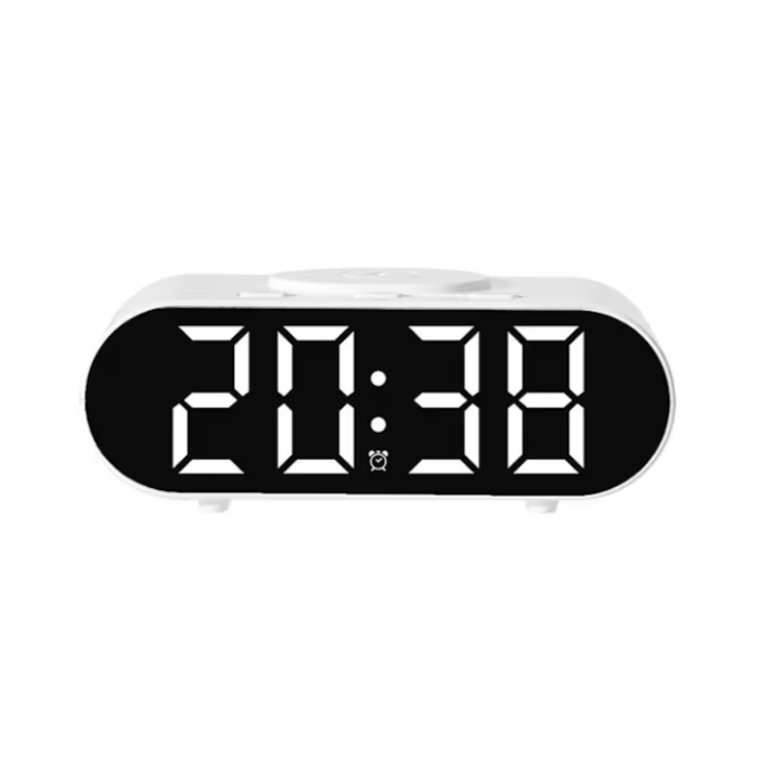 Ceas Digital LED fără Fir, Afișaj Electronic cu LED Alb, Alimentare USB sau Baterii, Funcție Alarmă, Format Oră 12/24H, Design Ultra-Subțire de 10 mm, Carcasă din ABS [4]